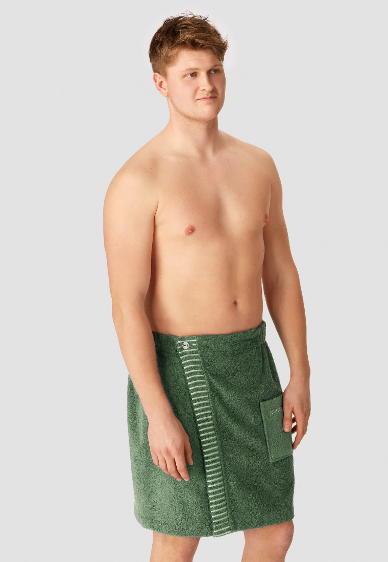 Sauna-Handtuch Knöpfe Einheitsgröße dunkelgrün - SCHIESSER Home