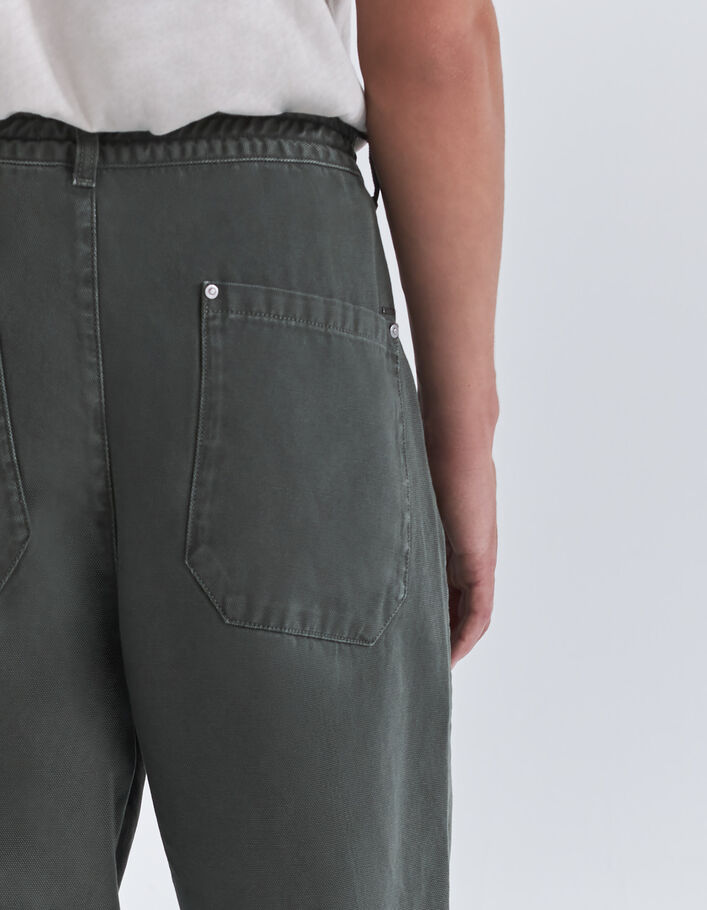 Pantalon CROPPED kaki forme baggy Homme