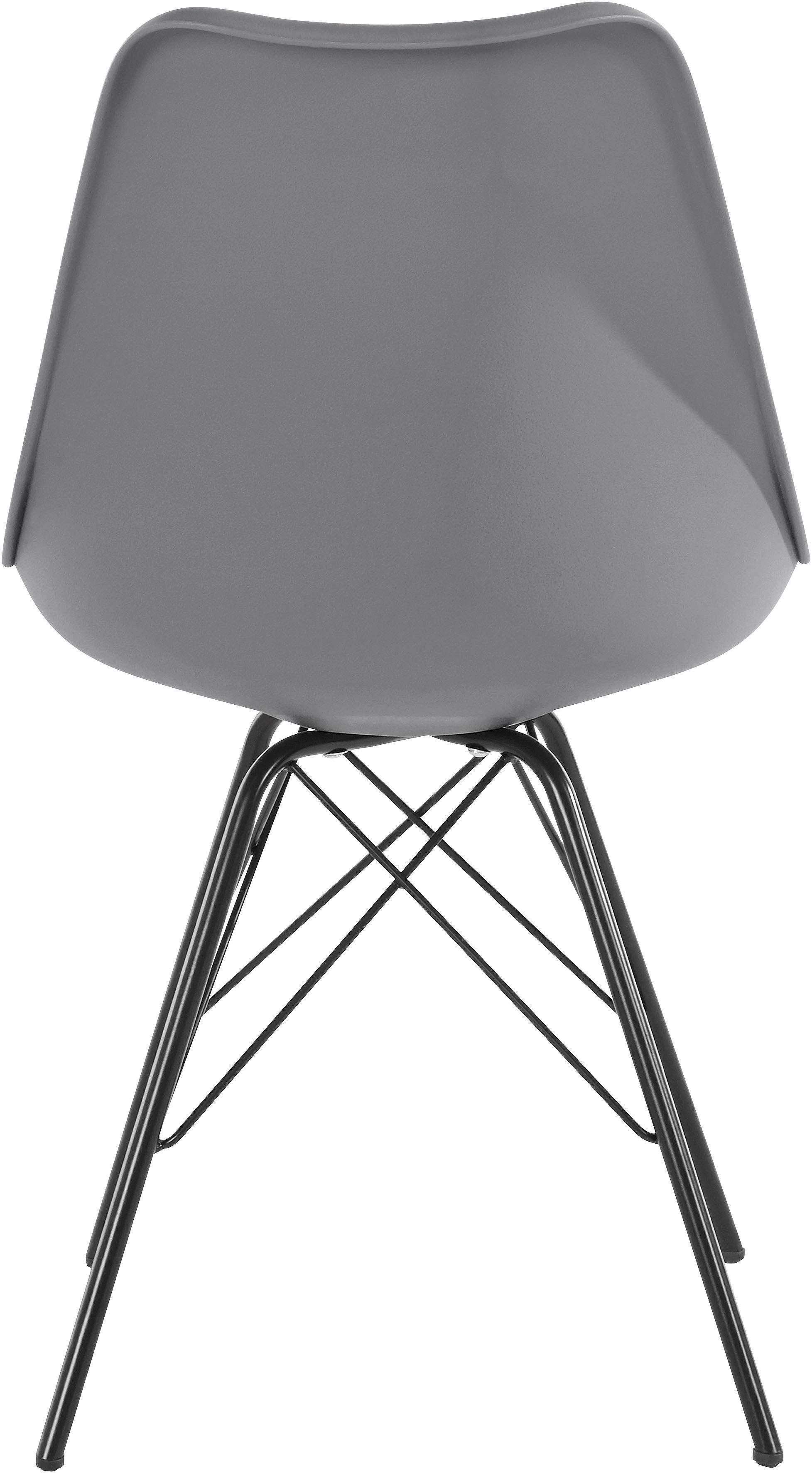 Homexperts 4-Fußstuhl Ursel 01 (Set, 2 St), Sitzschale mit Sitzkissen in Kunstleder