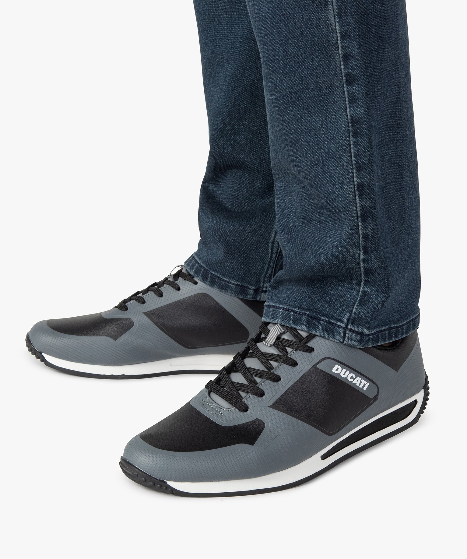 Baskets homme bicolores à lacets – Ducati New Split gris | GEMO