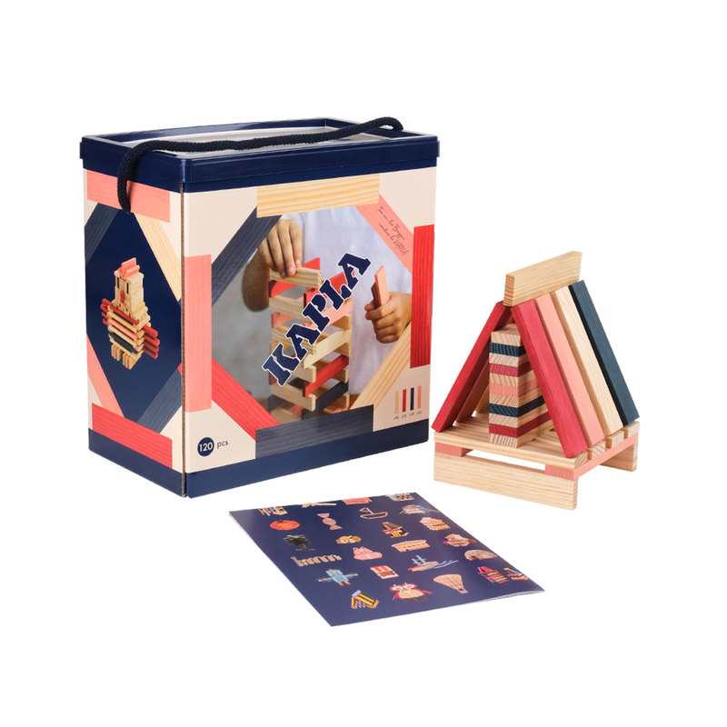 Kapla baril 120 bleu foncé, rouge, rose