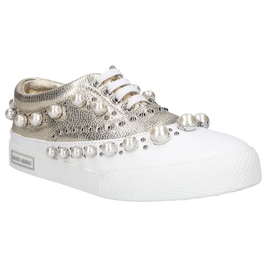 Miu Miu - Sneaker low Kalbsleder - gold
