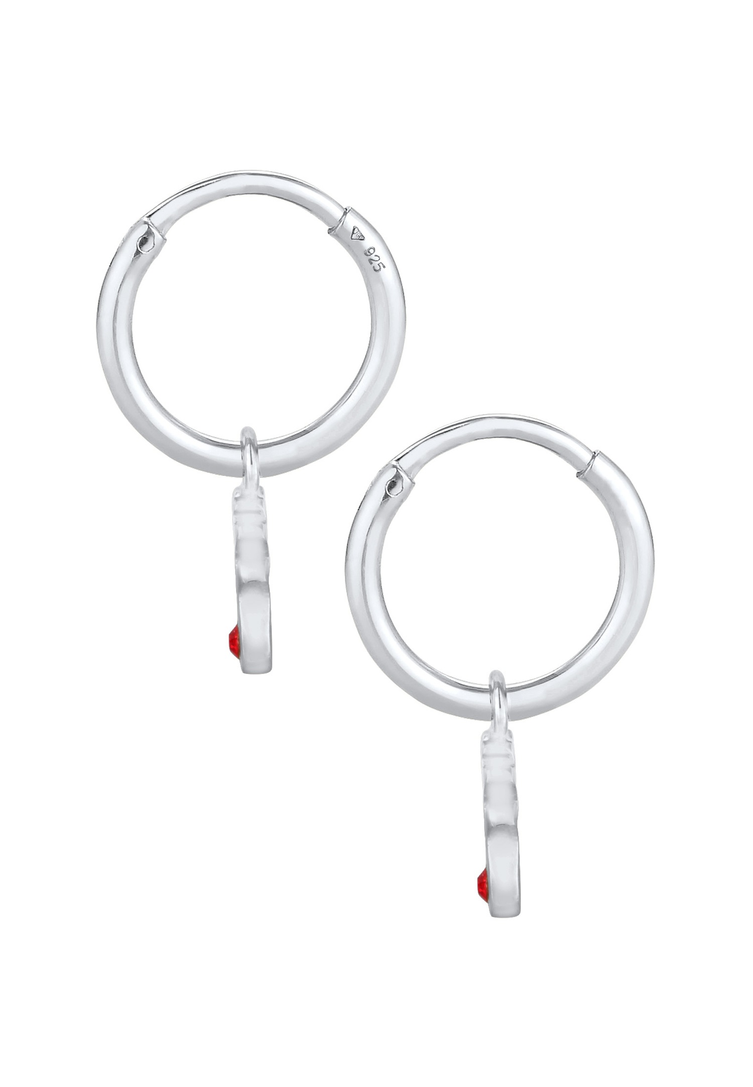 Pendientes de aro con colgante de reno navideño para mujer de Elli, con cristal, en plata de ley 925.