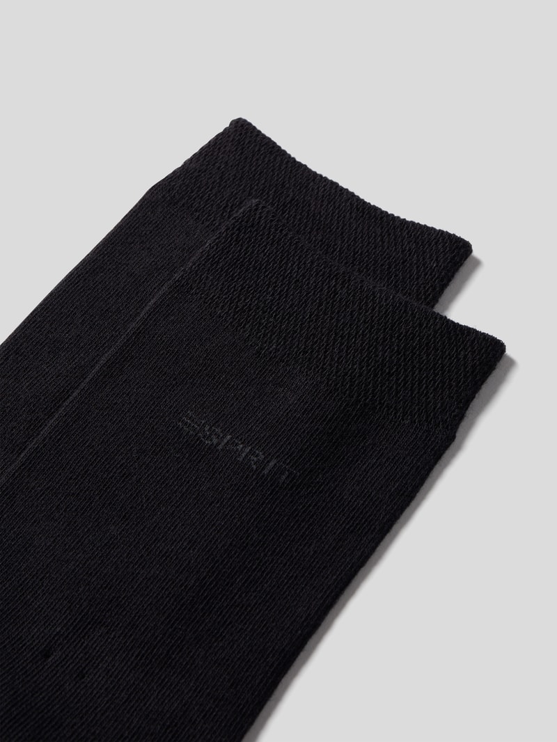 Socken mit Label-Stitching im 2er-Pack in schwarz
