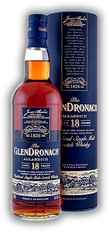 Glendronach 18 Years The Allardice Oloroso Sherry Cask Glendronach 18 Years The Allardice Oloroso Sherry Cask Wunderbare Fruchtaromen, intensiv und lang. Alter 18 J. - 0,7	 Liter - Vol 46%