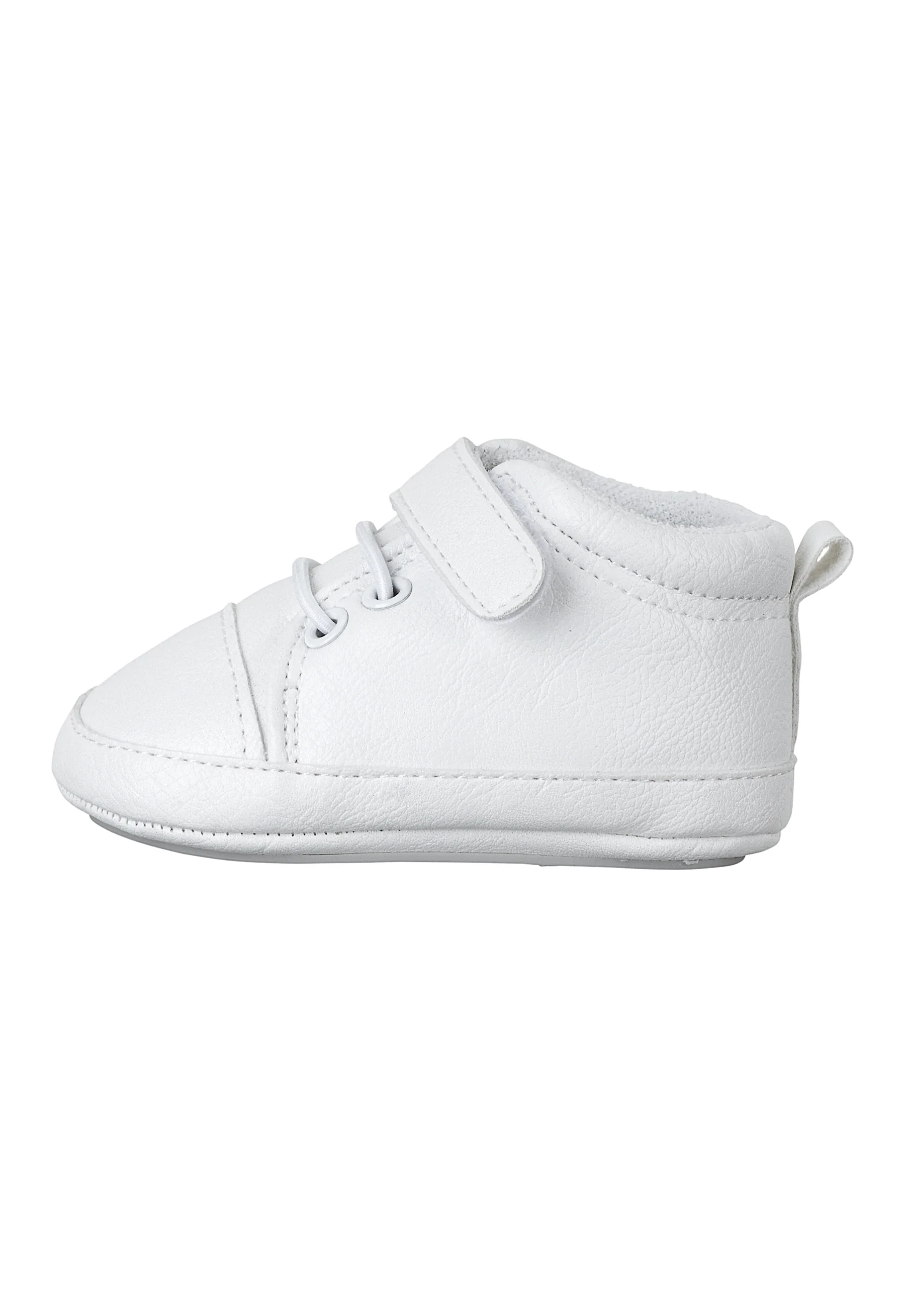 Babyschuh aus Kunstleder, Marine und Weiß