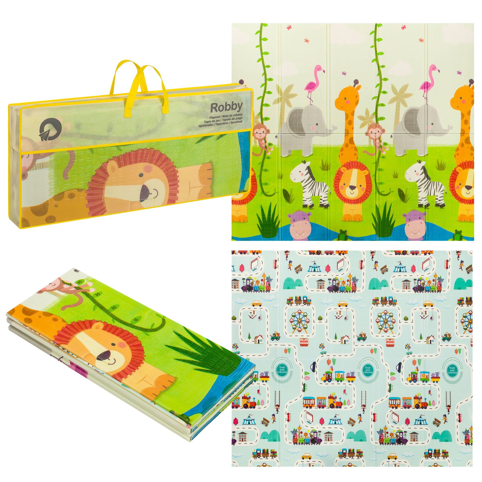 lionelo Spielmatte LOE-ROBBY MULTICOLOR, Zusammengeklappt nimmt wenig Platz - kaum 10 cm dick