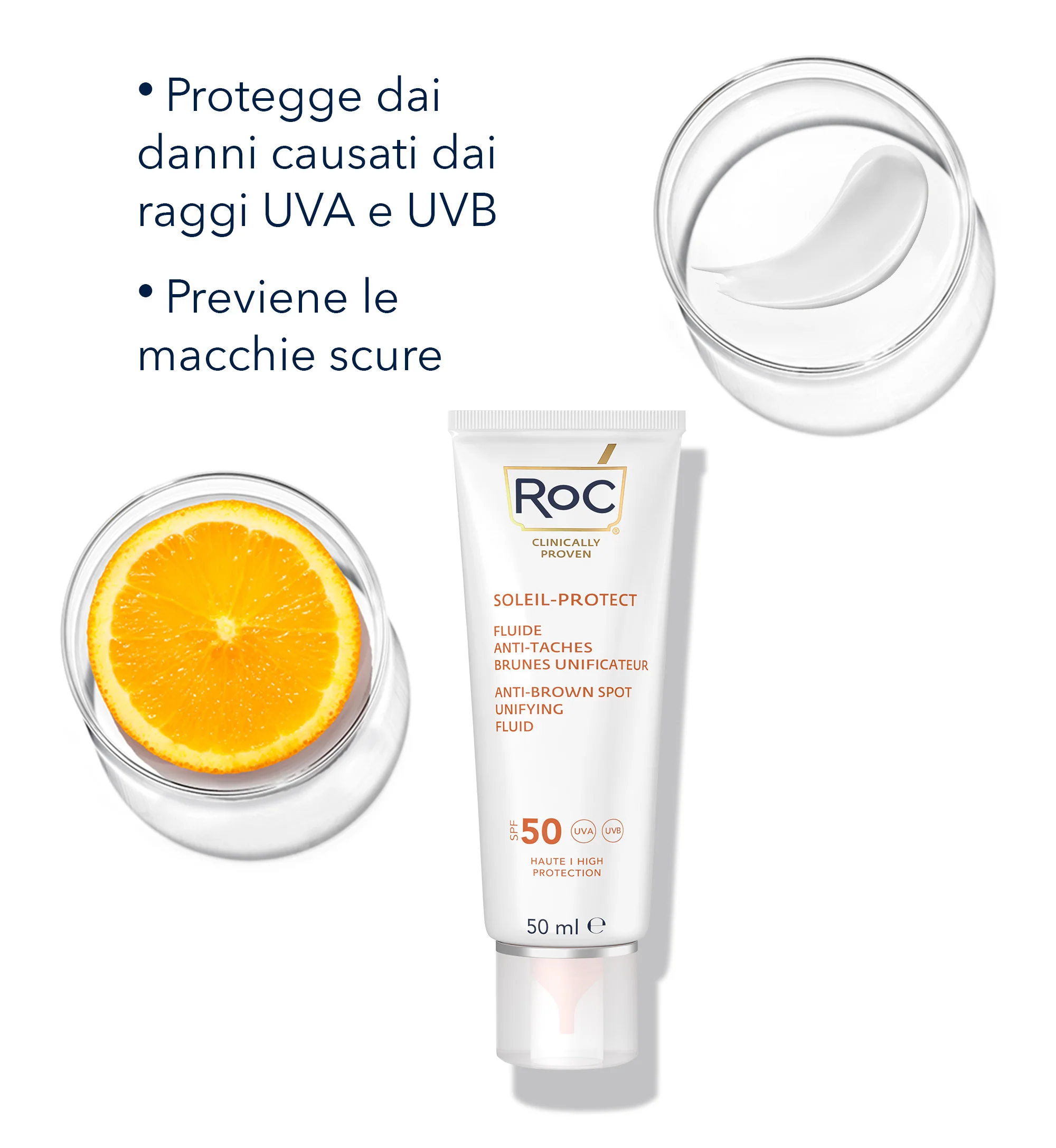 Soleil-Protect Fluido Facial Antimanchas SPF50 - Protector solar facial de alta protección.