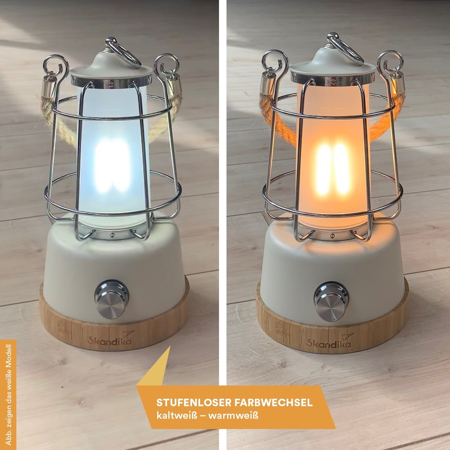 Skandika LED Gartenleuchte Campinglampe Kiruna, mit Powerbank 5000 mAh, Campinglampe mit Powerbank, stufenlos dimmbar