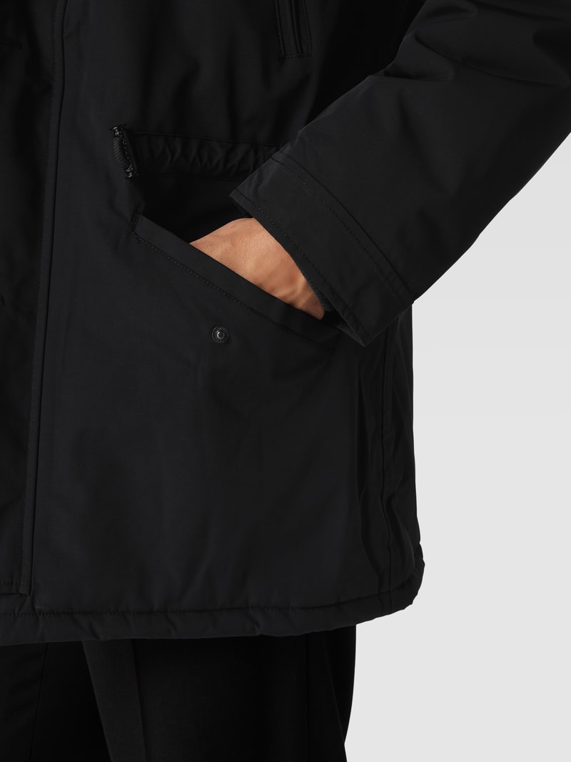Funktionsjacke mit Kunstfellbesatz Modell 'BLACK X MEN' in schwarz