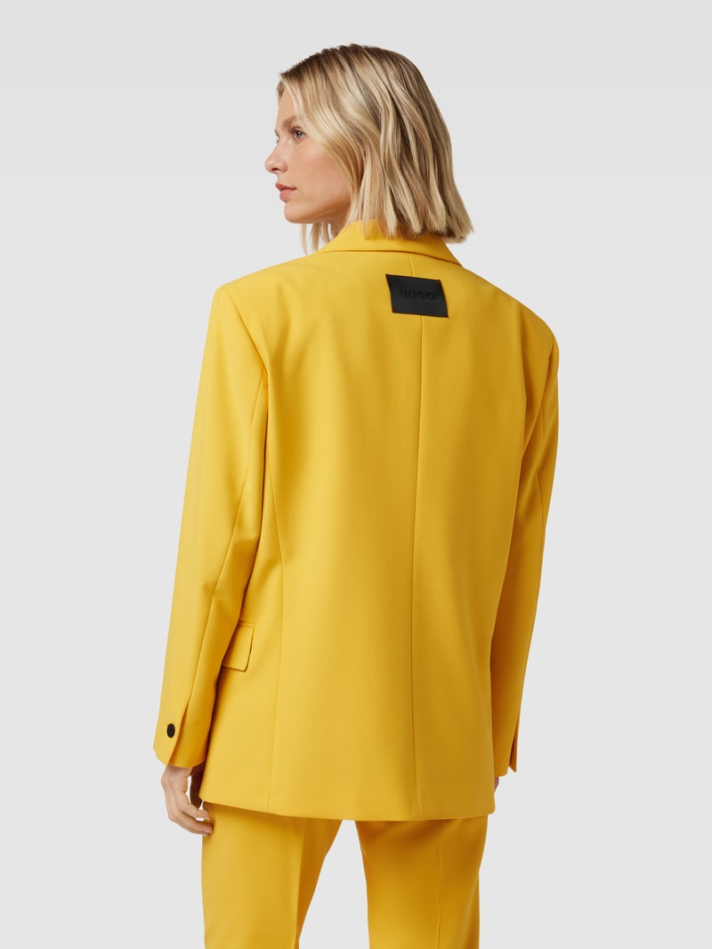 Blazer mit Pattentaschen Modell 'Agura' in dunkelgelb
