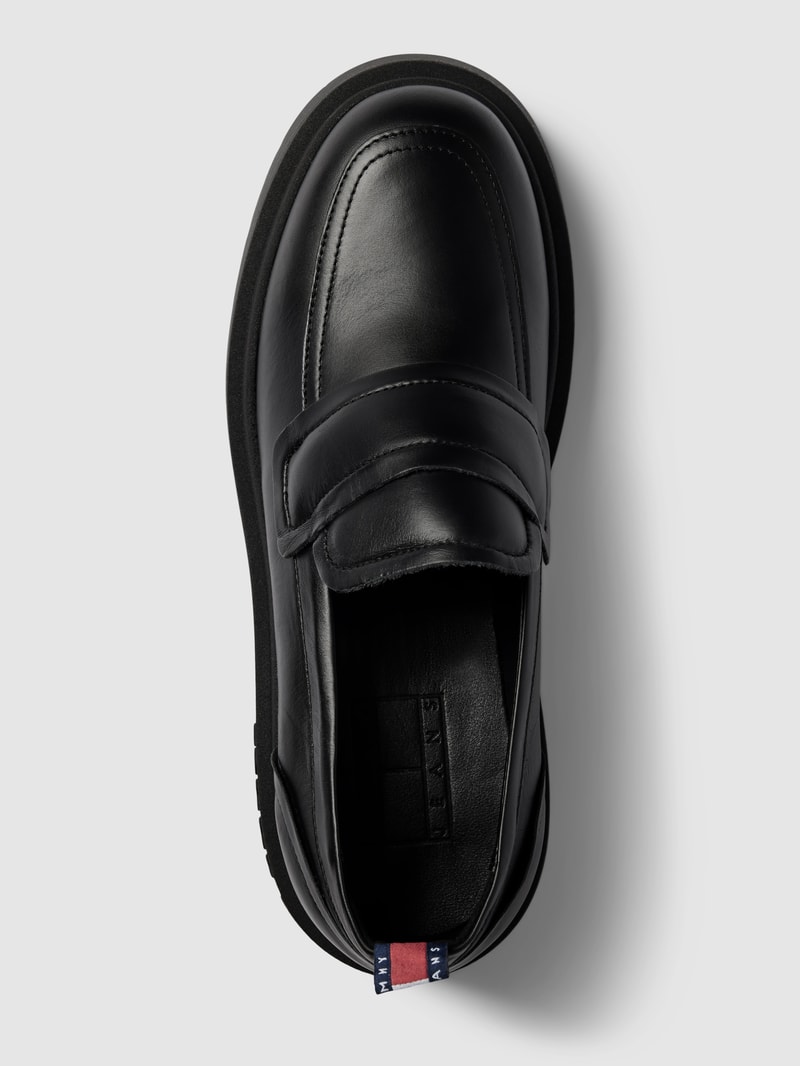 Penny-Loafer aus Leder mit Label-Detail Modell 'AVA' in schwarz