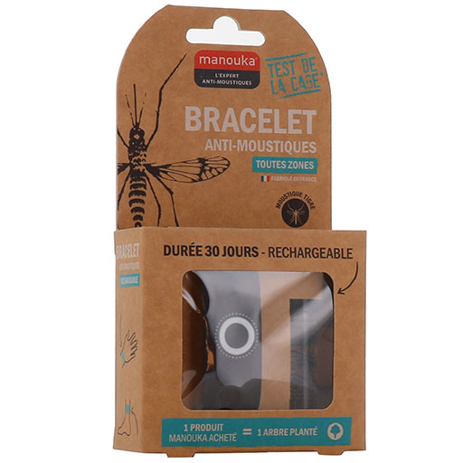 MÜCKENSCHUTZ Armband Erwachsene schwarz MANOUKA  1 P