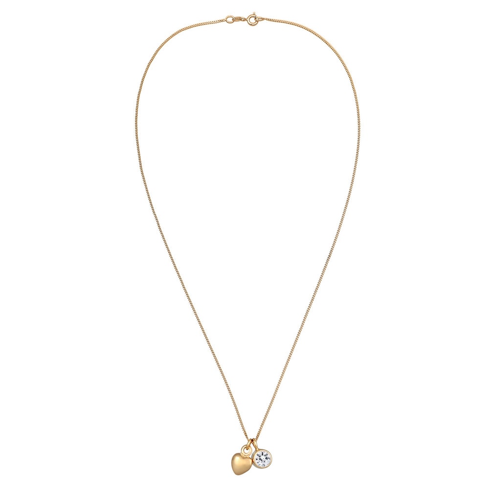 Elli Elli Collier Femmes pendentif cœur solitaire amour avec cristaux en argent sterli Bijoux