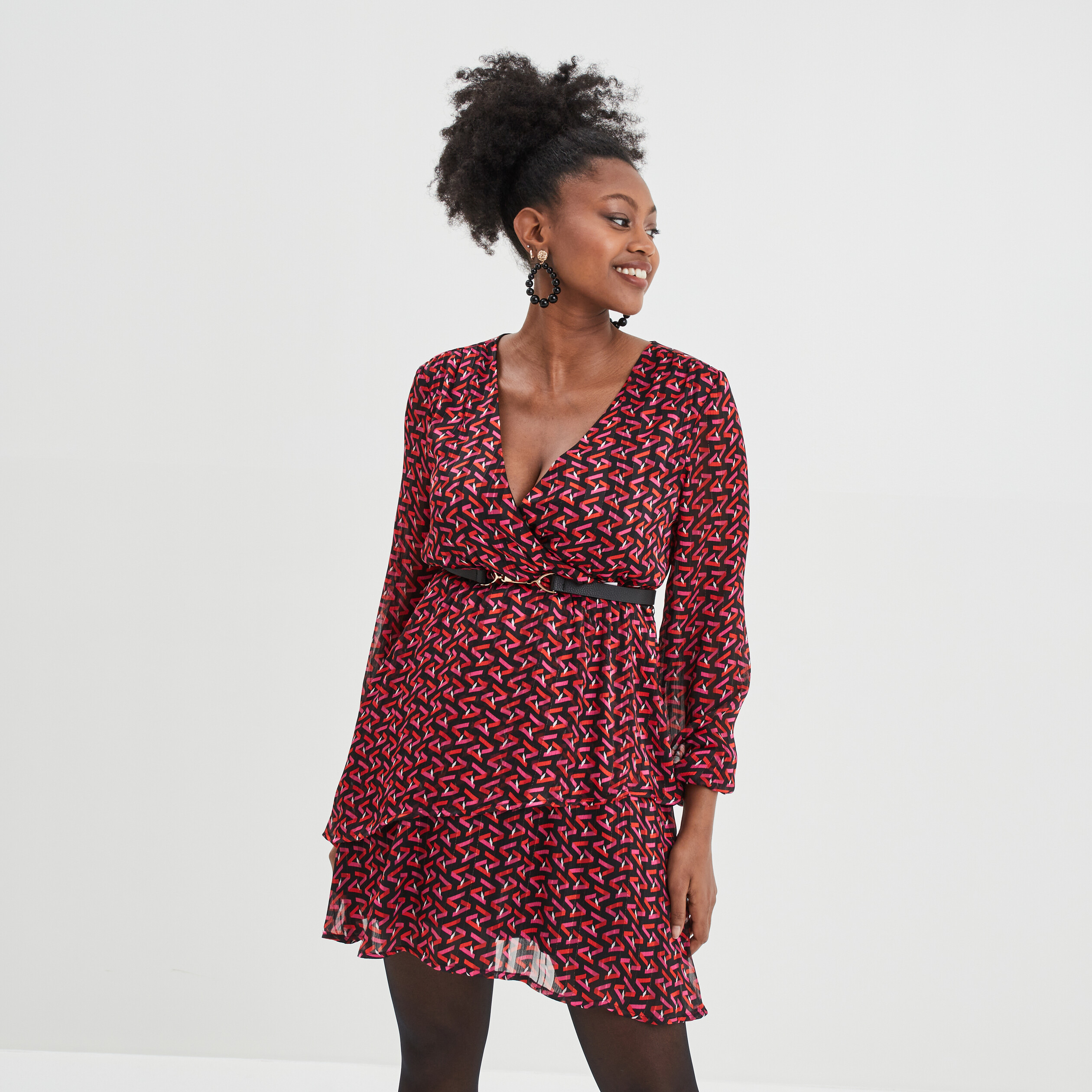 Robe droite ceinturée noir femme | La Halle