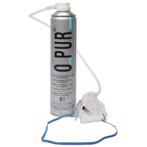 O PUR Sauerstoff Dose inkl.Maske u.Schlauch Spray  8 L  Spray