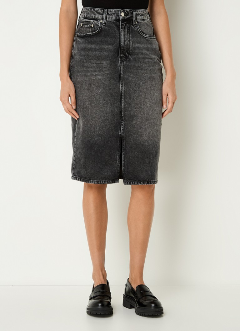Sisley denim midi skirt with side pockets