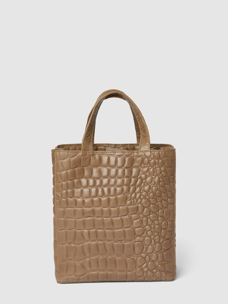 Tote Bag in Reptil-Optik Modell 'Paper Bag' in schlamm