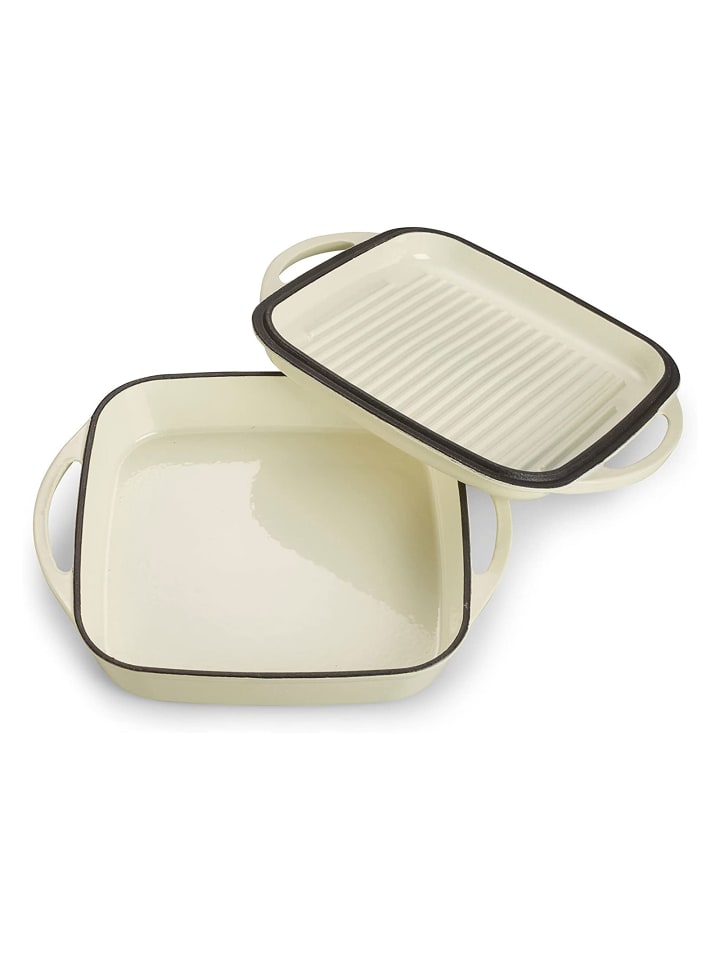 Echtwerk 2 tlg. Set Gusseisen Bräter mit Deckel 1.5 l in Creme günstig kaufen onesize