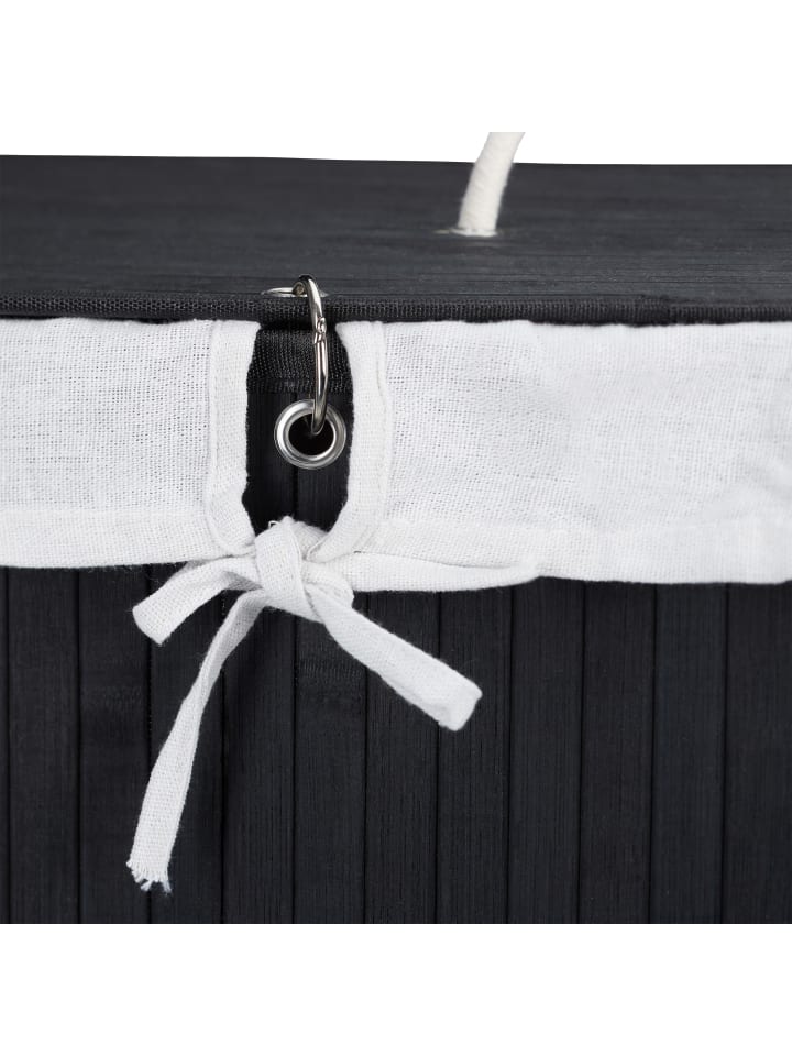 relaxdays Wäschekorb in Schwarz - (B)55 x (H)63 x (T)35 cm günstig kaufen onesize