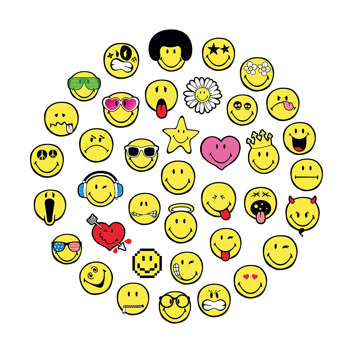 Stempelset Stampo Smiley, 39-tlg.