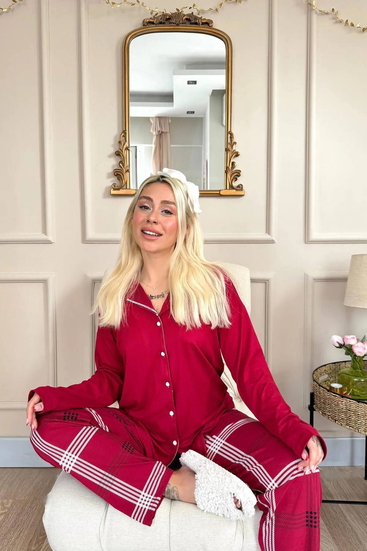 Pijamaevi  Pyjama set - Bordeaux - Muster