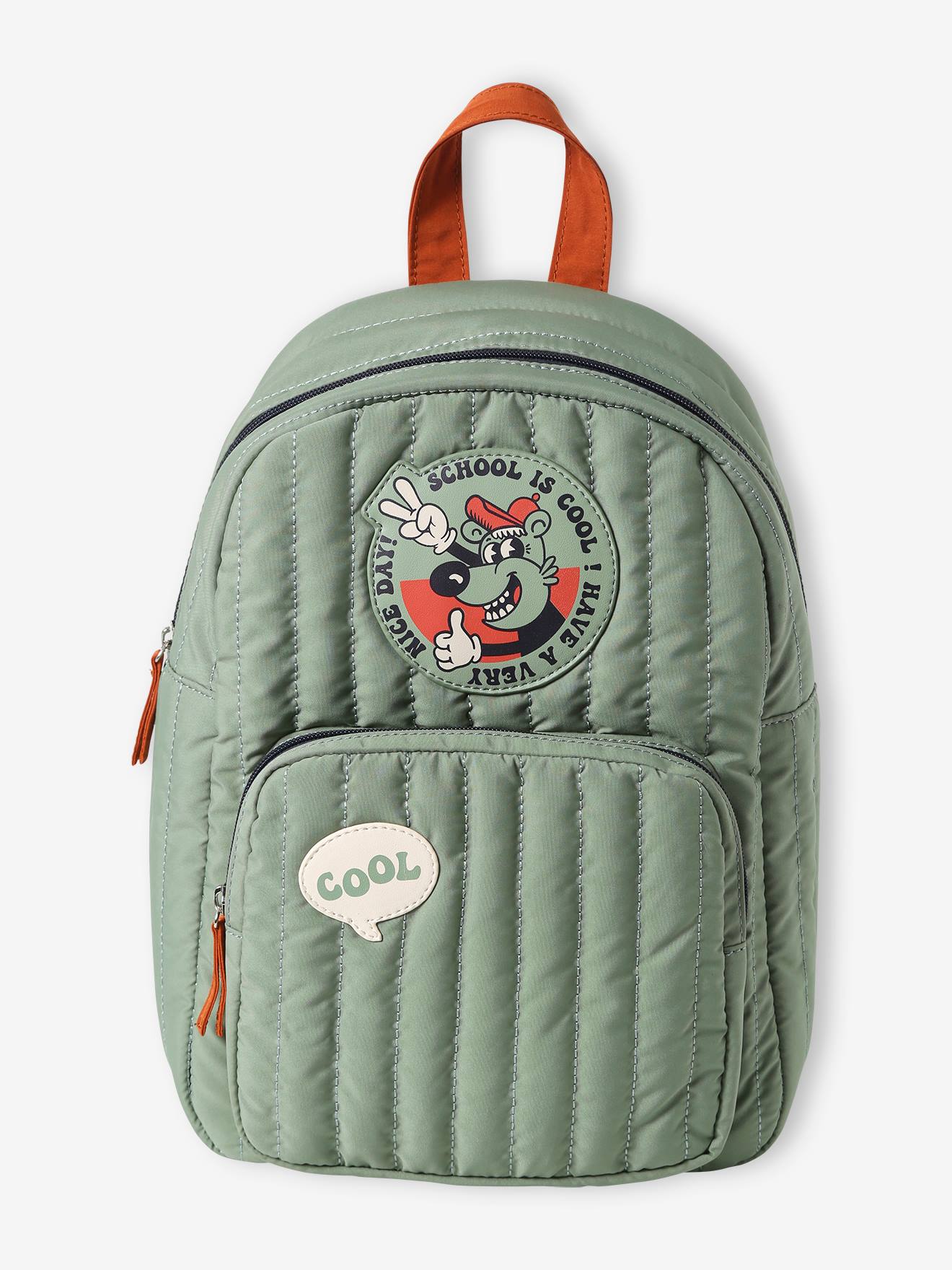 Vertbaudet Jungen Rucksack COOL ATTITUDE, gesteppt - moosgrün