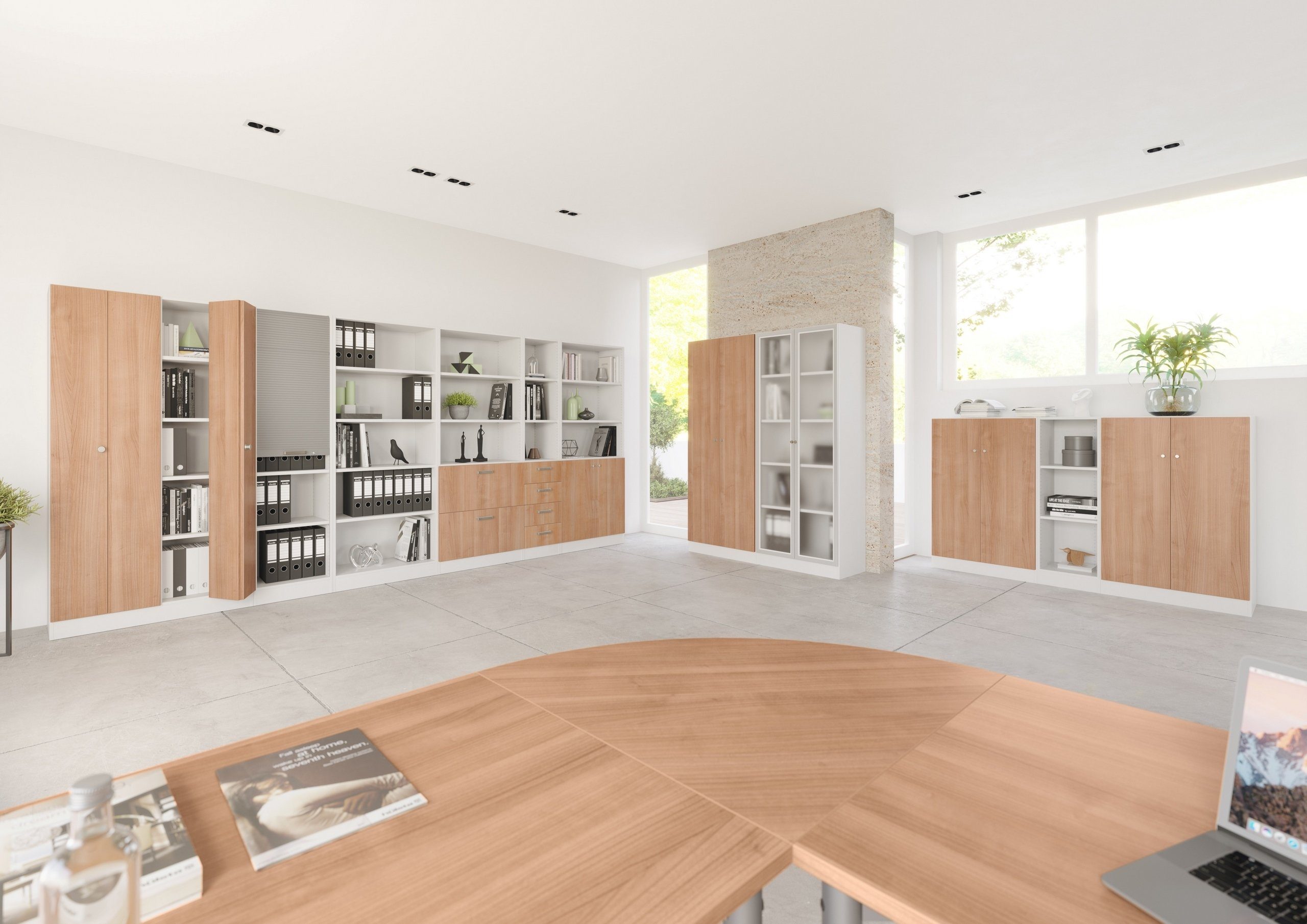 bümö Aktenregal office Regalschrank - 5 Ordnerhöhen, Dekor: Grau