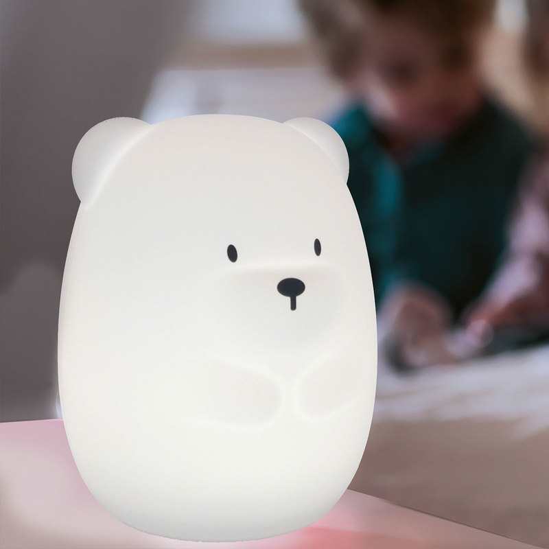Veilleuse lumineuse 7 couleurs ours blanc Nattou