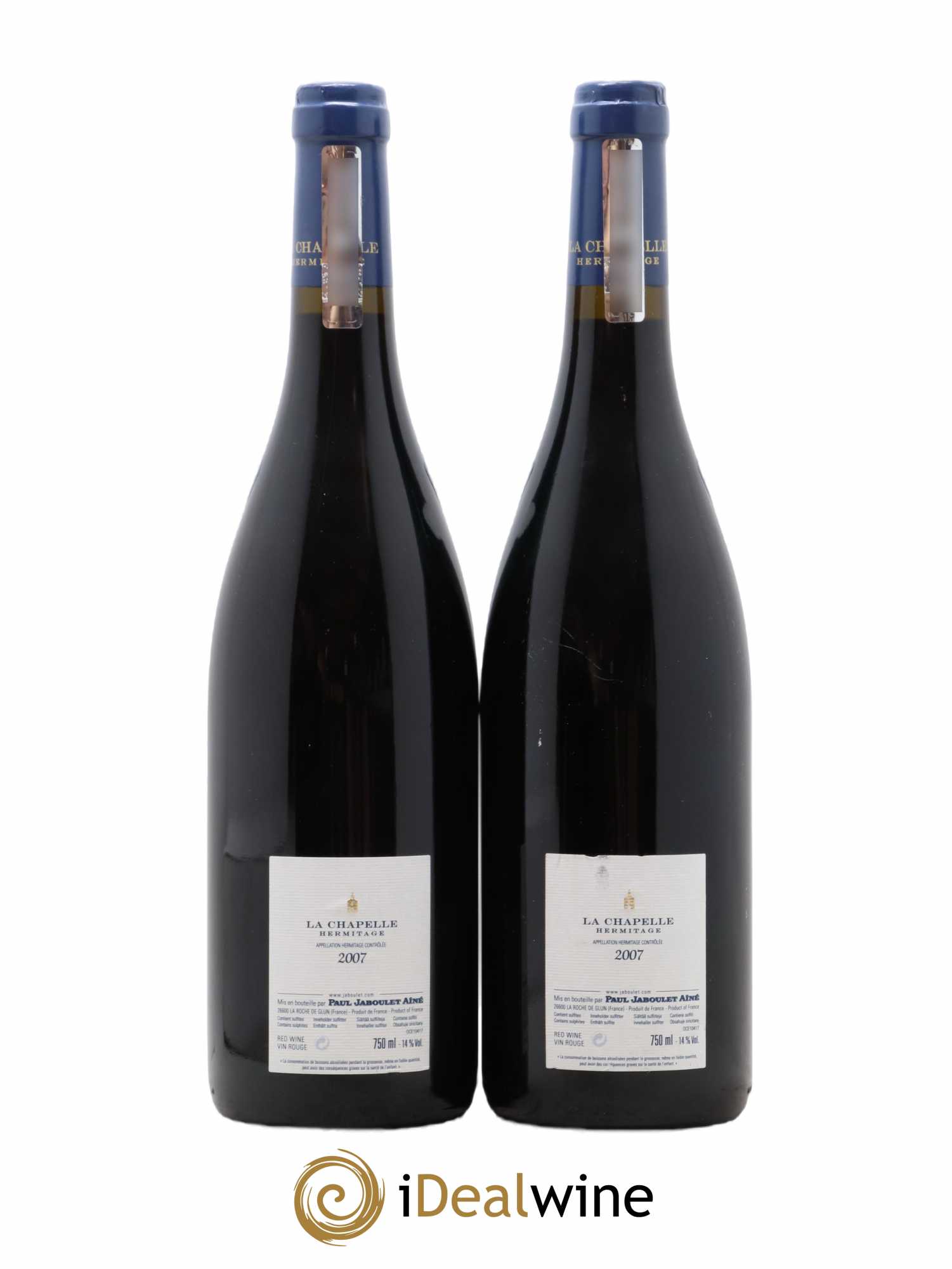 Hermitage La Chapelle Paul Jaboulet Ainé  2007 - Lot de 2 Bouteilles