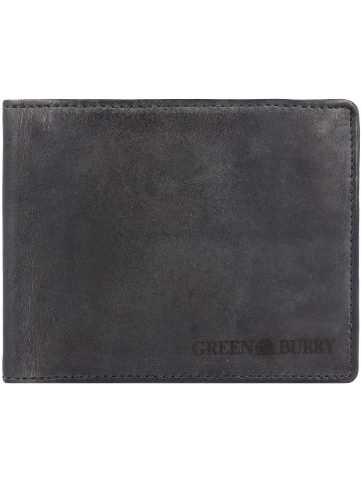 Greenburry Vintage Washed Geldbörse Leder 13 cm in anthrazite günstig kaufen onesize