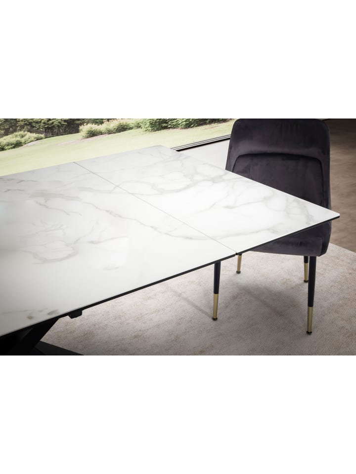 KADIMA DESIGN Esszimmertisch 180 - 260 cm Ausziehbar Keramik Glas , in Weiß günstig kaufen onesize