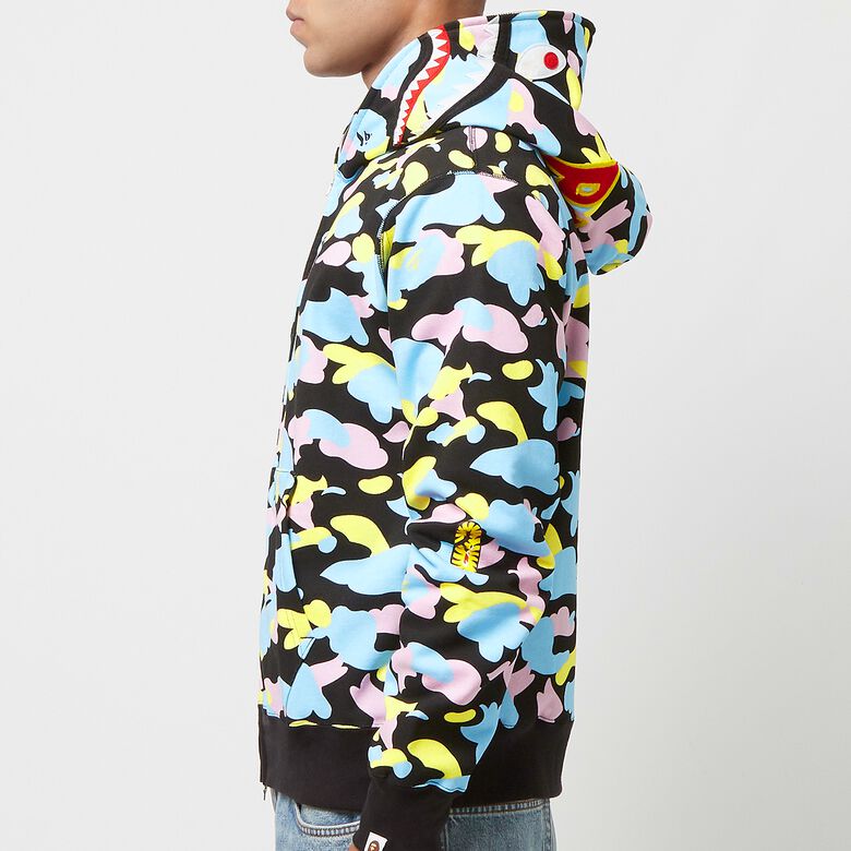 A Bathing Ape New Multi Camo 2nd Shark Full Zip Hooide M Black