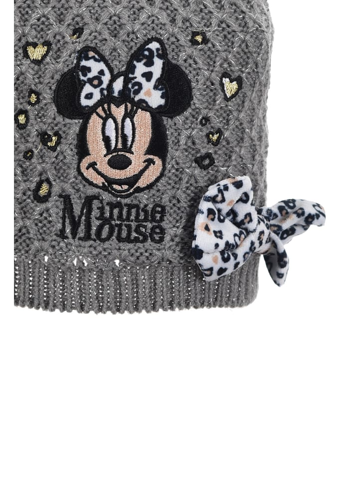 Disney Minnie Mouse Wintermütze Strick mit Schleife in Grau günstig kaufen