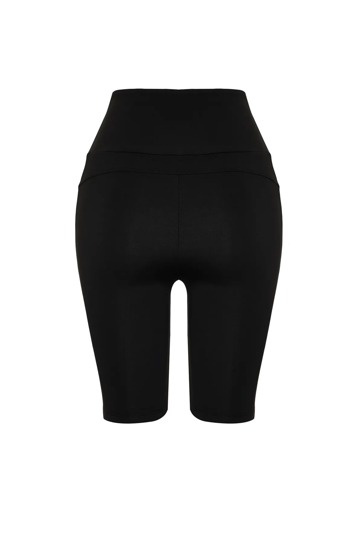 Trendyol Collection  Schwarze matte Restorer-Tasche und Einfassung, detaillierte gestrickte Sport-Biker-/Radfahrer-/Kurz-Leggings THMSS24TY00007