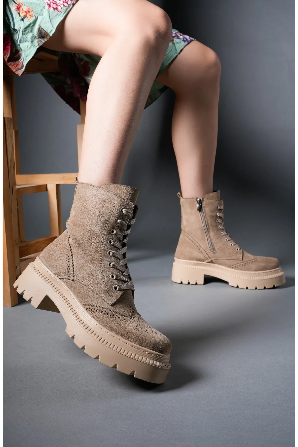 Riccon  Calaerel Damenstiefel 00121404 Nerz Wildleder