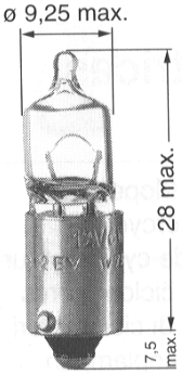 Halogen-Lampe H6W - 12 Volt / 6 Watt, 1 Stück - ATU