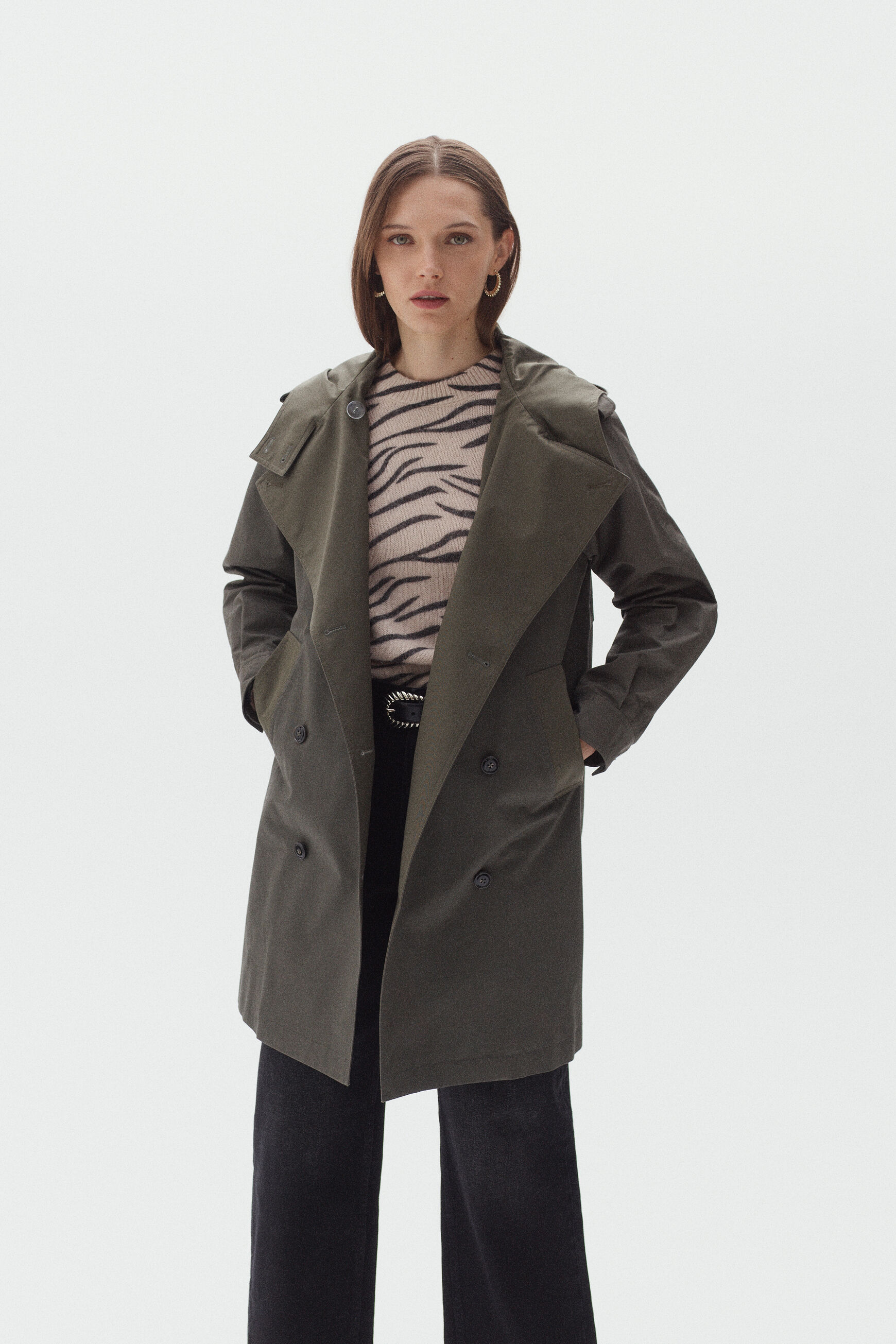 trench sofia vert kaki femme