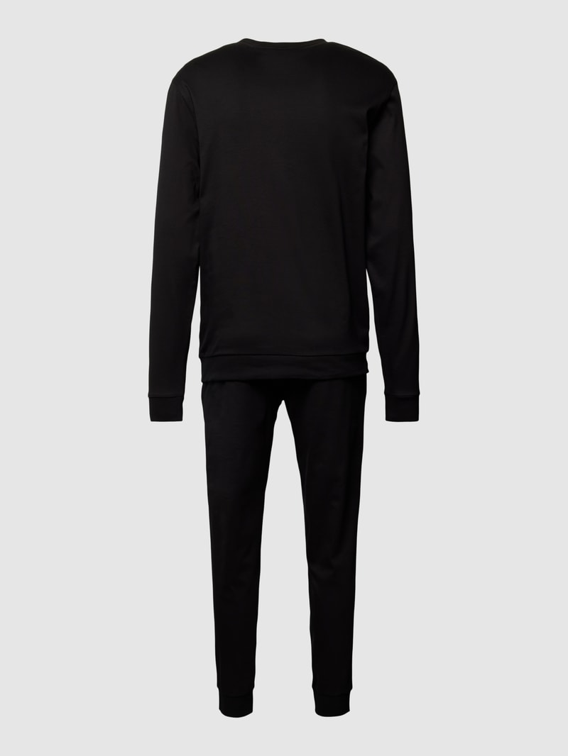 Pyjama mit Label-Print in schwarz