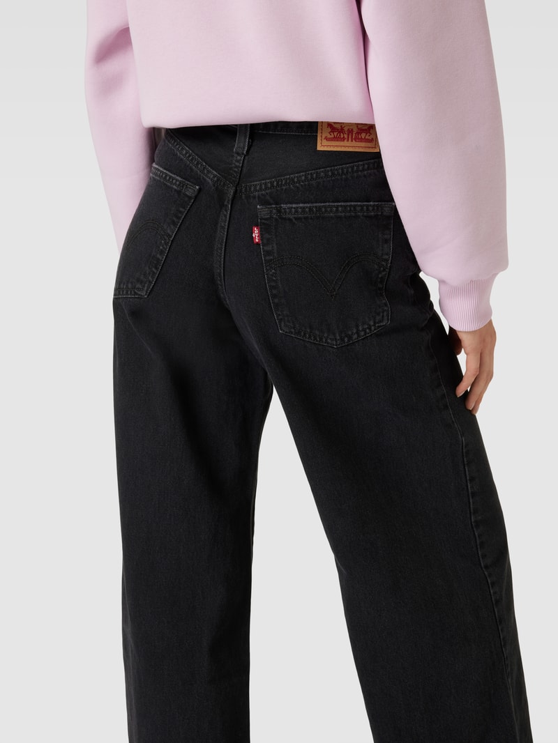 Baggy Jeans mit weitem Bein Modell 'OVER EX' in schwarz
