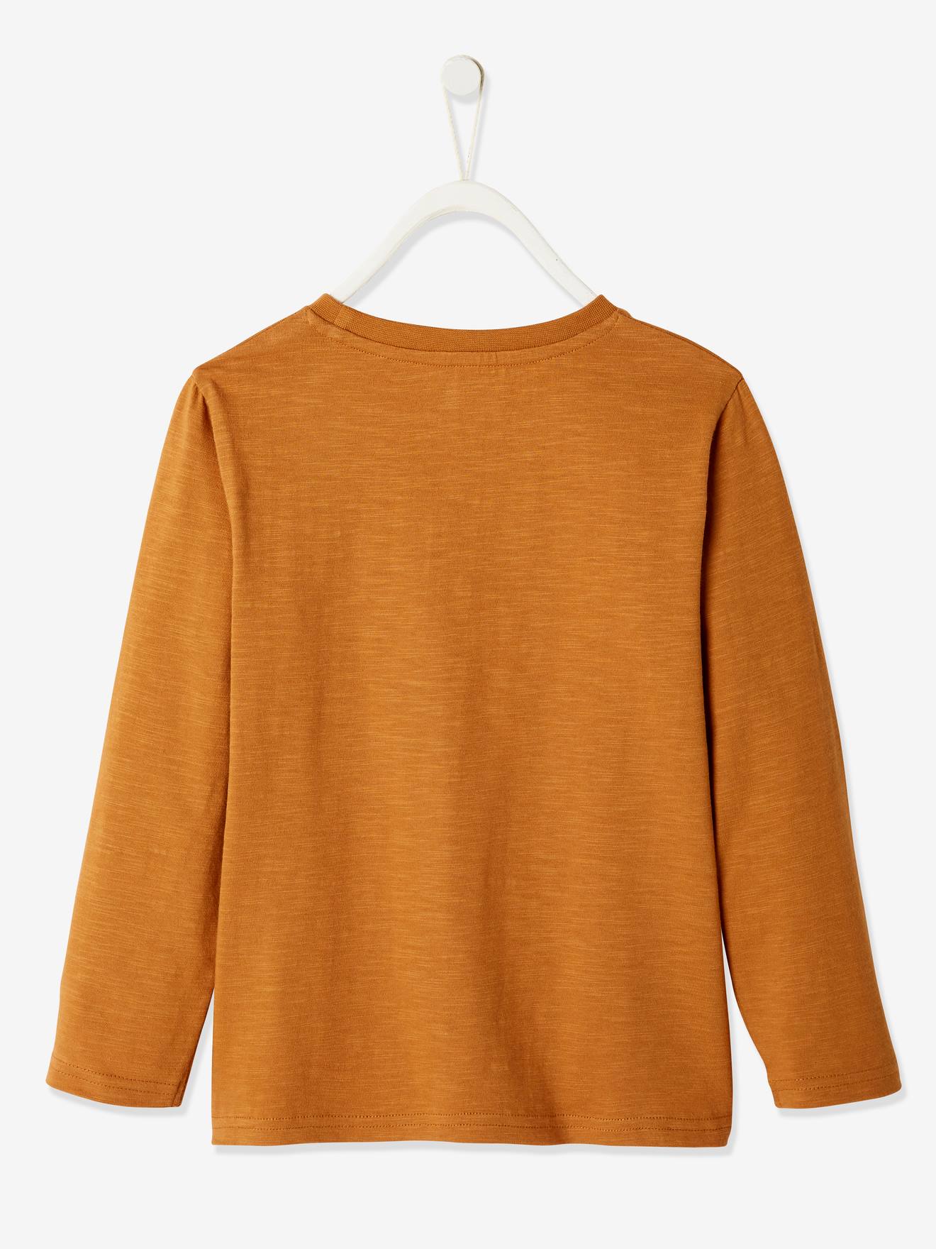 T-shirt couleur Basics personnalisable garçon manches longues ecru