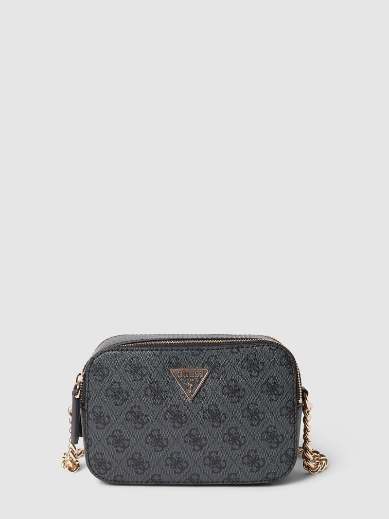 Camera Bag mit Label-Applikation Modell 'NOELLE' in anthrazit
