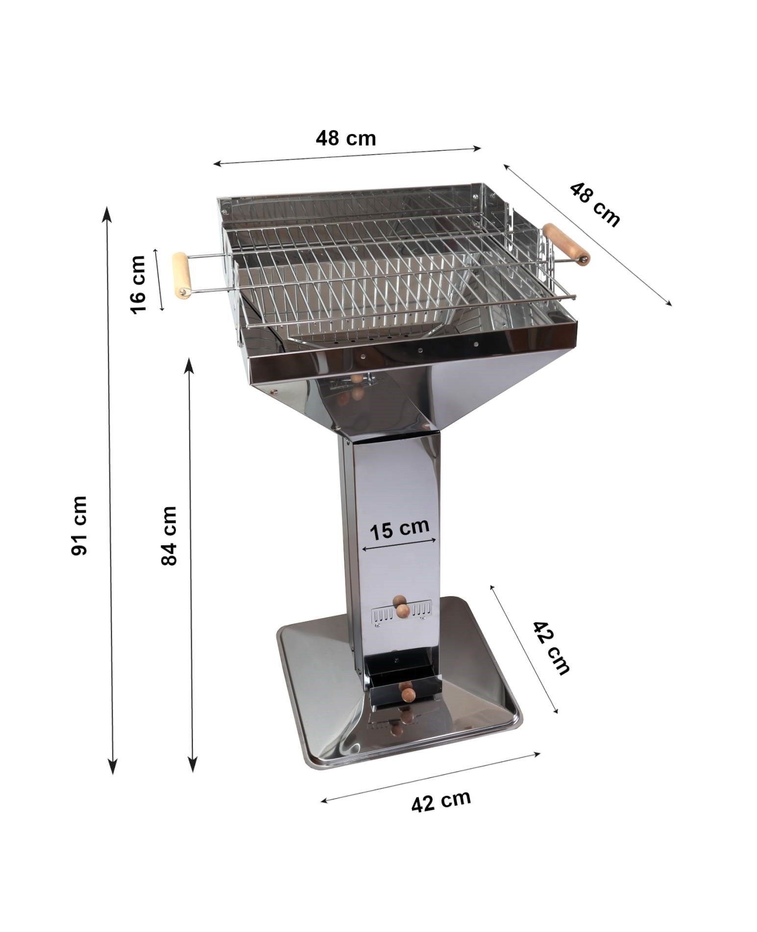 Kingsale Holzkohlegrill Holzkohlegrill Säulengrill Edelstahl, Gartengrill, Trichtergrill