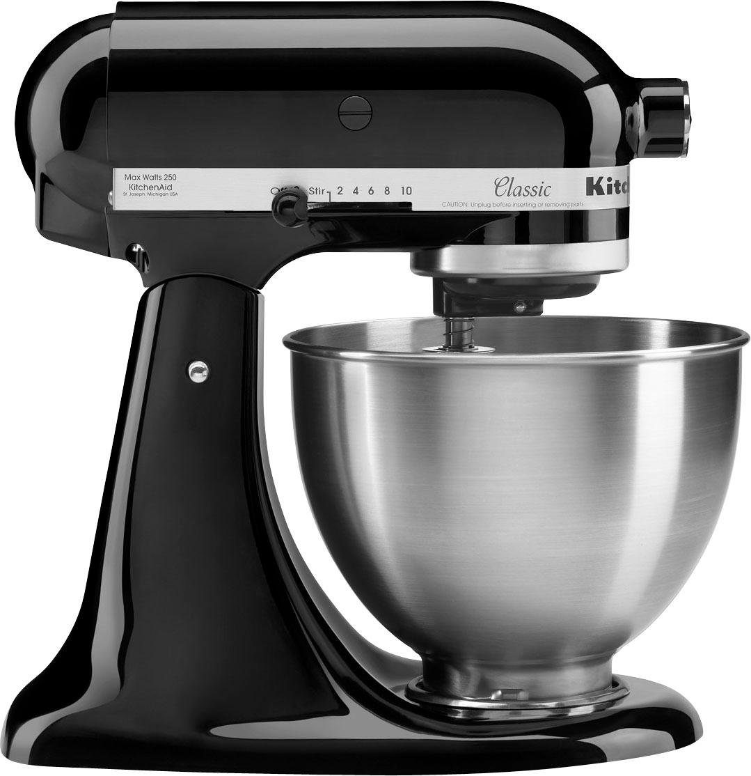 KitchenAid Küchenmaschine 5K45SSEOB ONYX BLACK, 275 W, 4,3 l Schüssel, Gratis Fleischwolf, Spritzgebäckvorsatz (Wert ca. 129,-UVP)