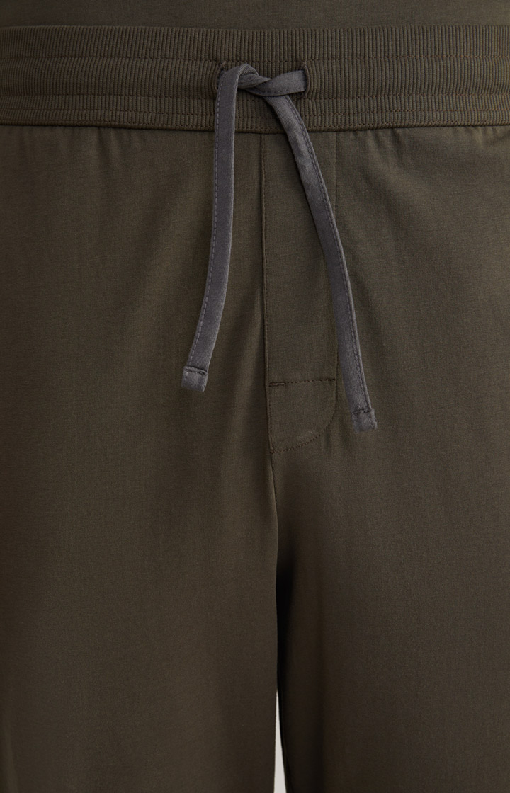 Loungewear Hose in Dunkelgrün-Braun