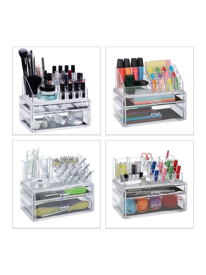 relaxdays Make Up Organizer in Transparent günstig kaufen onesize