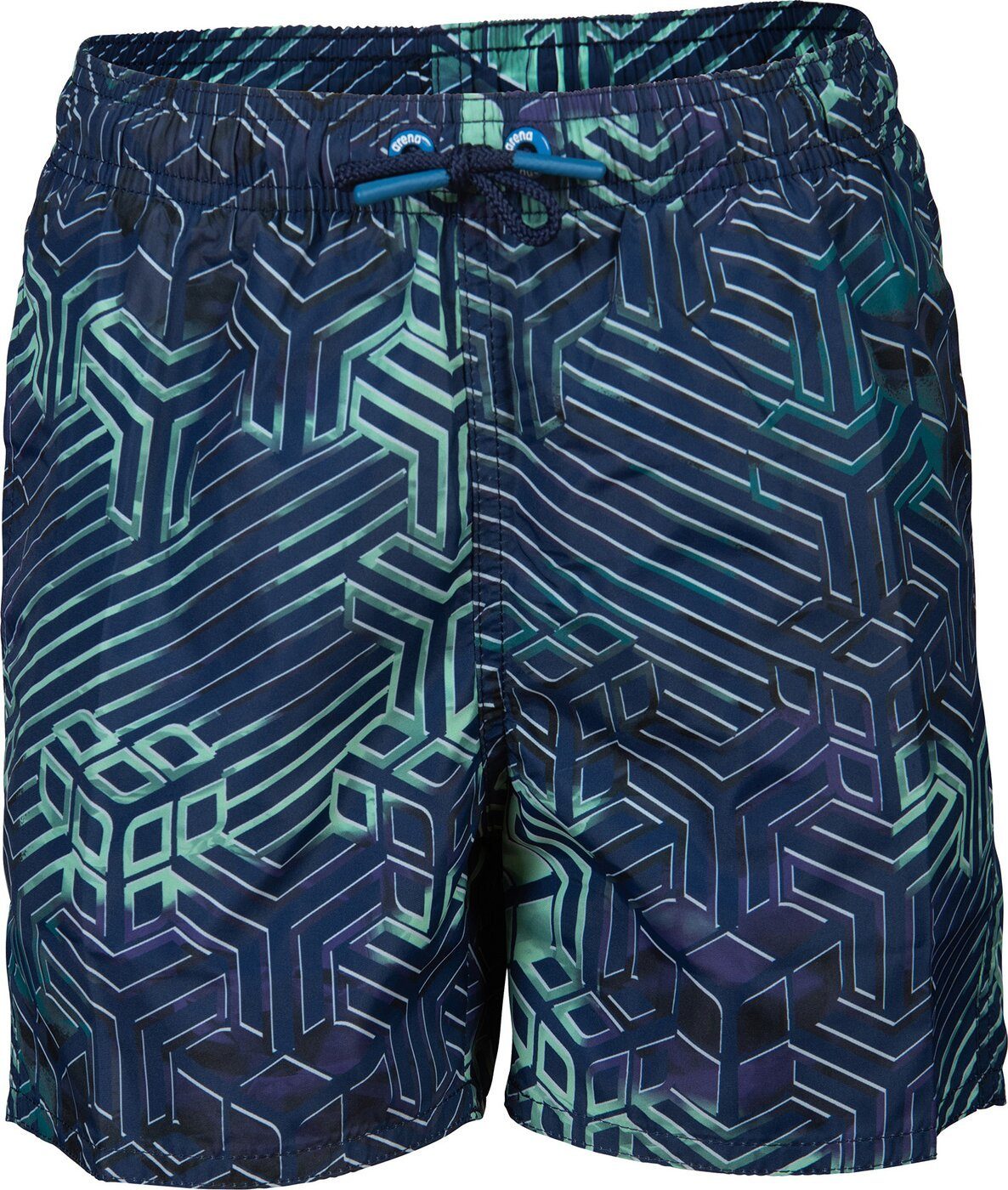 Arena Badehose BOYS BEACH BOXER ALLOVER 660 GREEN LAKE MULTI