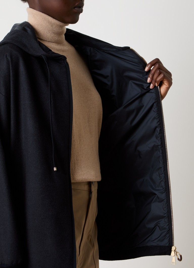 Moncler Camicia hienoneuleinen neuletakki kashmirsekoitteesta, jossa huppu