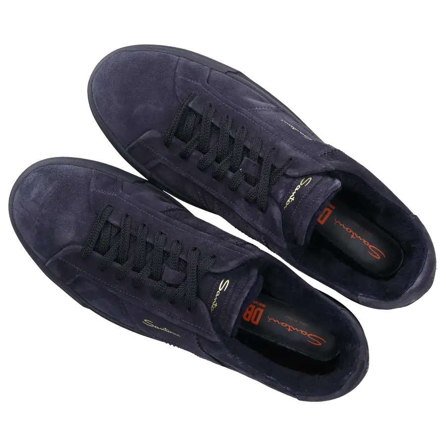 Santoni - Sneaker low 21870 Veloursleder - blau