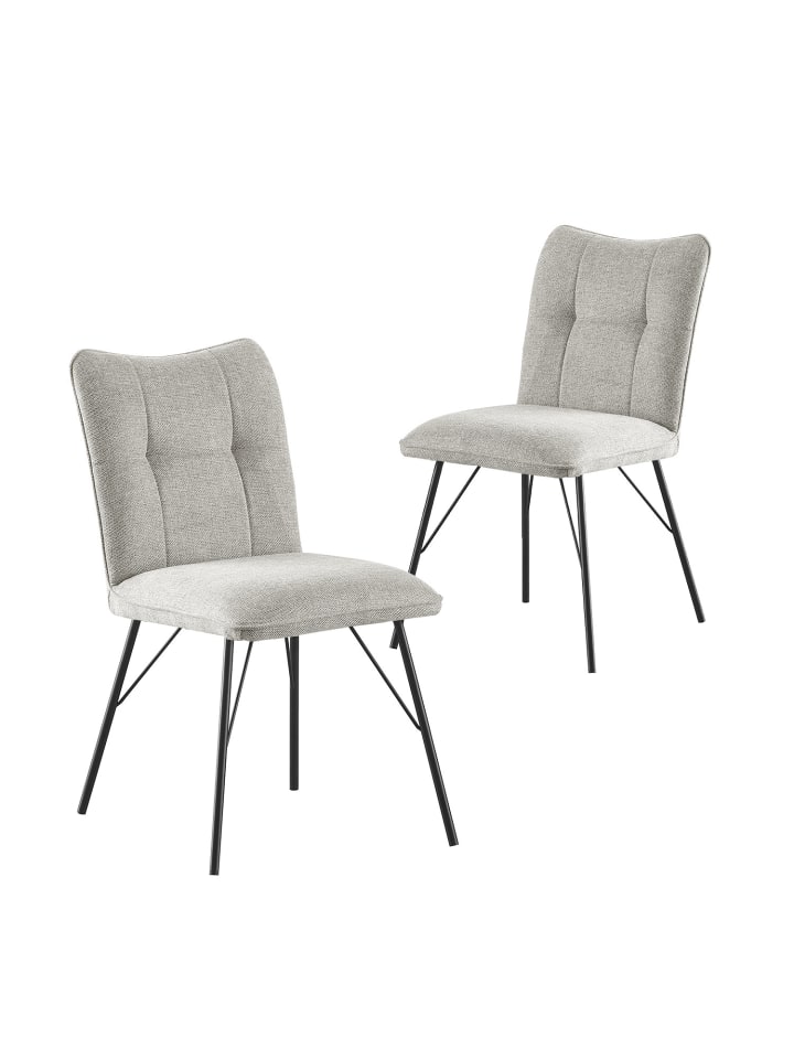 B&D Home 2er-Set: Esszimmerstuhl NELE in Grau - (B)49 x (H)85 x (T)61,5 cm günstig kaufen onesize
